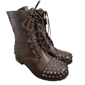 Anna Alneida Studded Combat Boots sz 6.5 NEW # Box M713